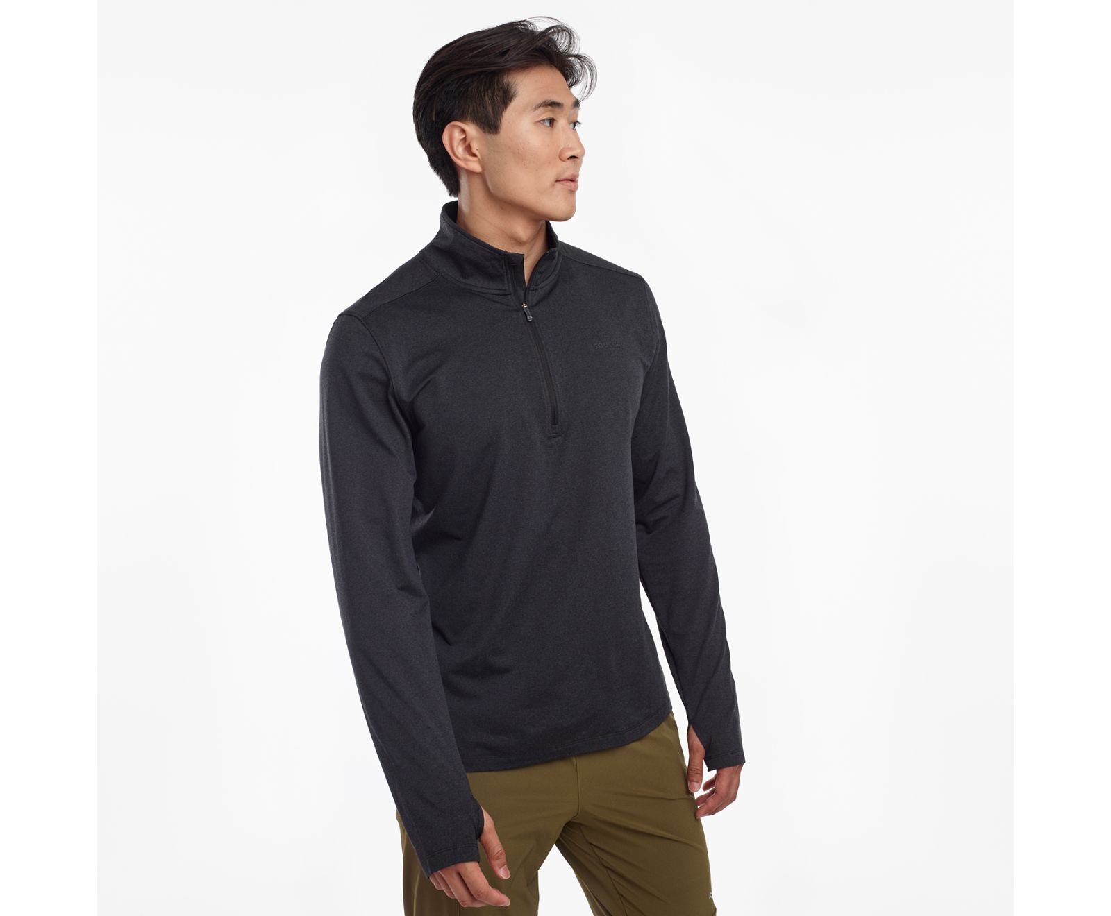 Férfi Saucony Sunday 1/4 Zip Kabát Fekete | HU 759AHK